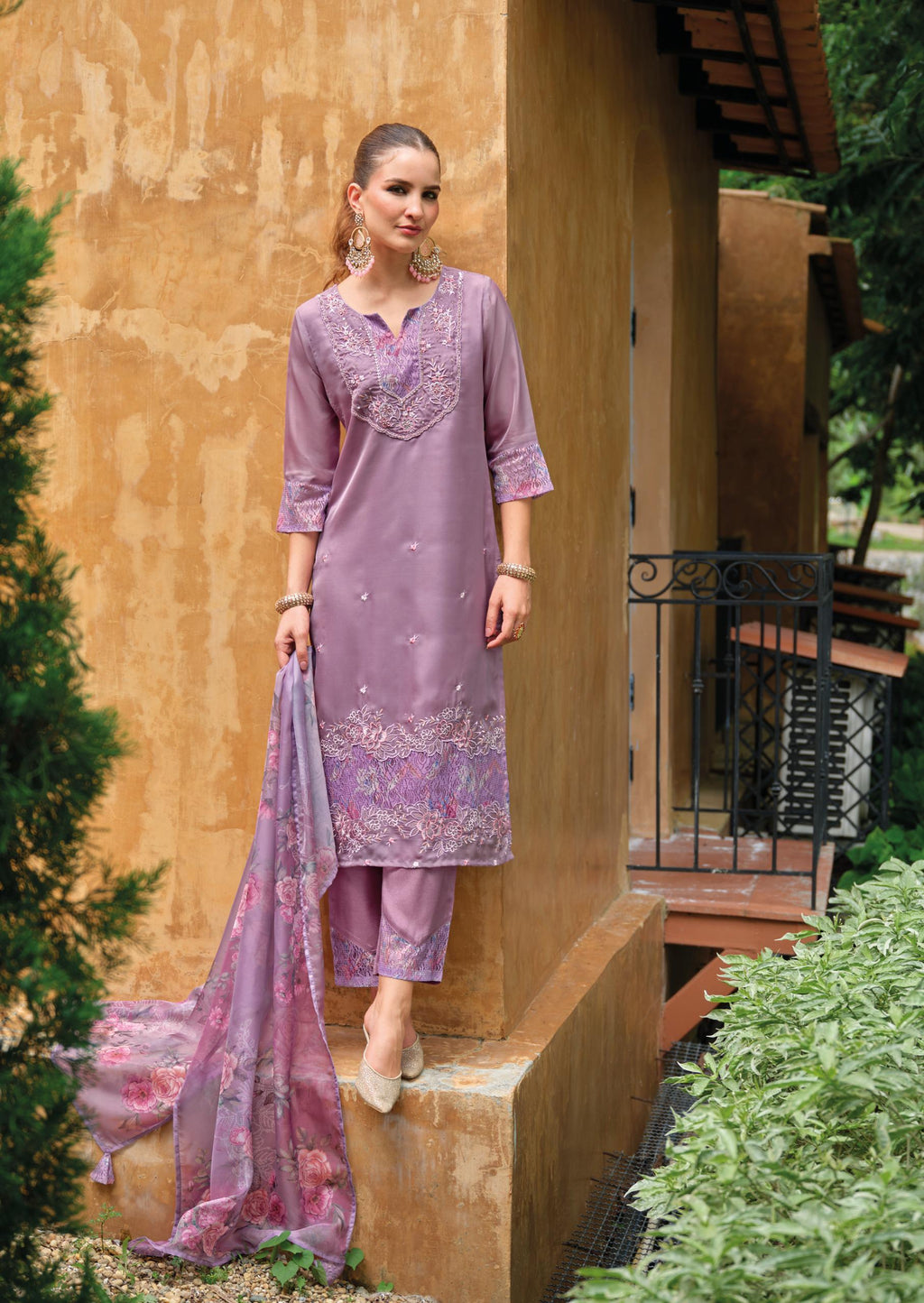 INAYA-3 Exclusive Festive Embroidered Top Bottom Dupatta Set – Full Catalog of 4 Pcs
