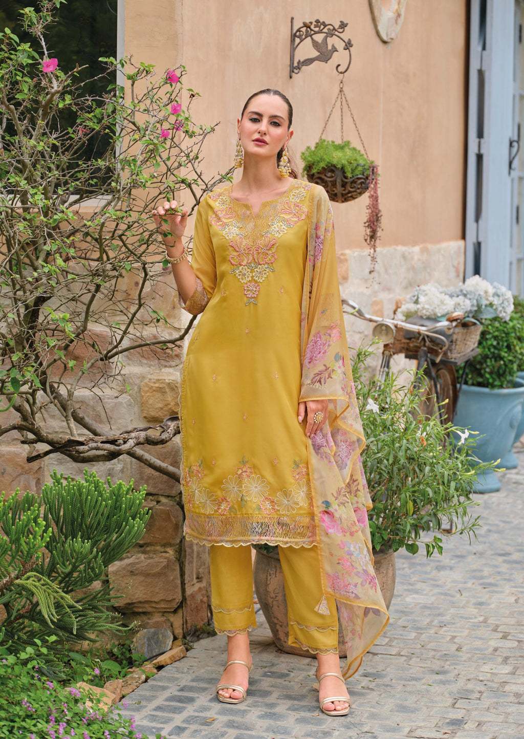 INAYA-3 Exclusive Festive Embroidered Top Bottom Dupatta Set – Full Catalog of 4 Pcs