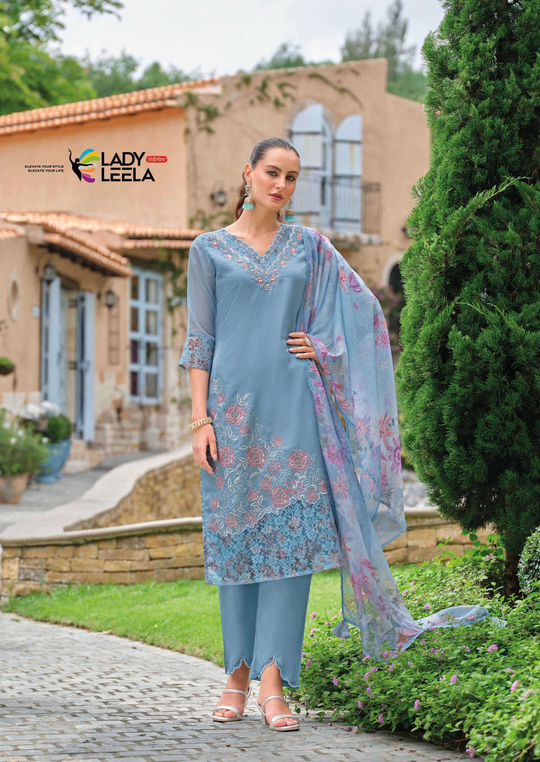 INAYA-3 Exclusive Festive Embroidered Top Bottom Dupatta Set – Full Catalog of 4 Pcs