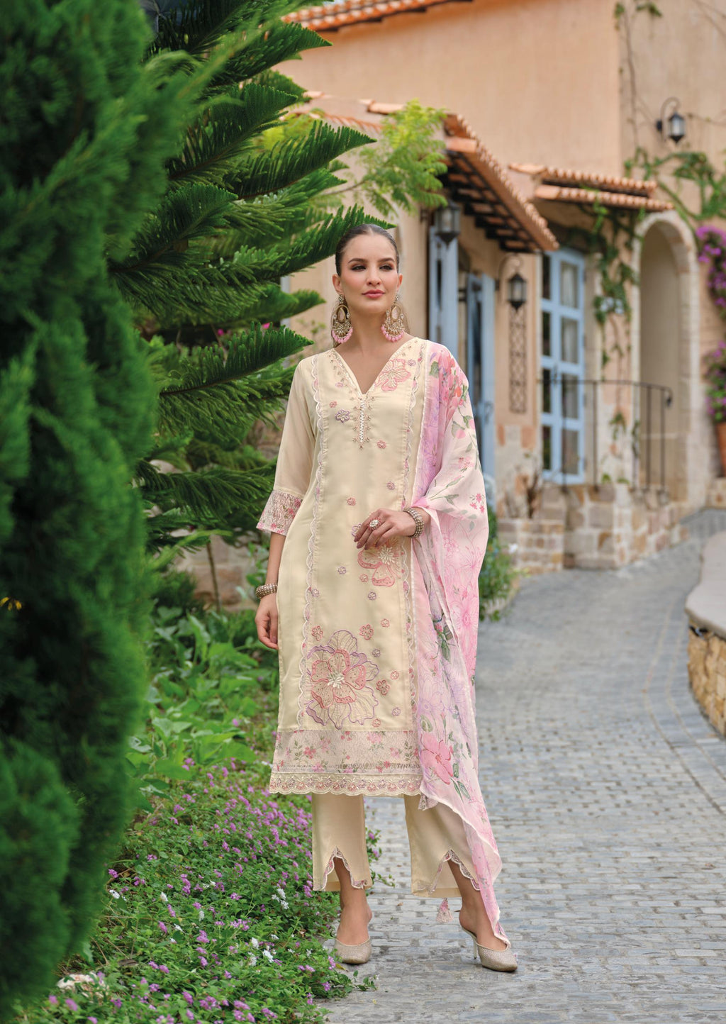 INAYA-3 Exclusive Festive Embroidered Top Bottom Dupatta Set – Full Catalog of 4 Pcs