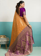 Yellow Banarasi Silk Weaving Work Occasional Wear Saree SW729732